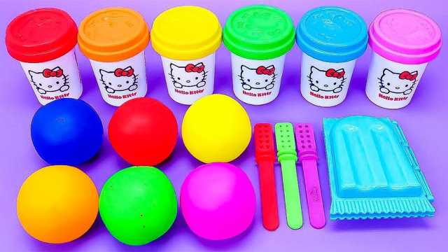 Toy video: Learn Colors Play Doh Molds with Bubble Gum Balls Toy for Kids