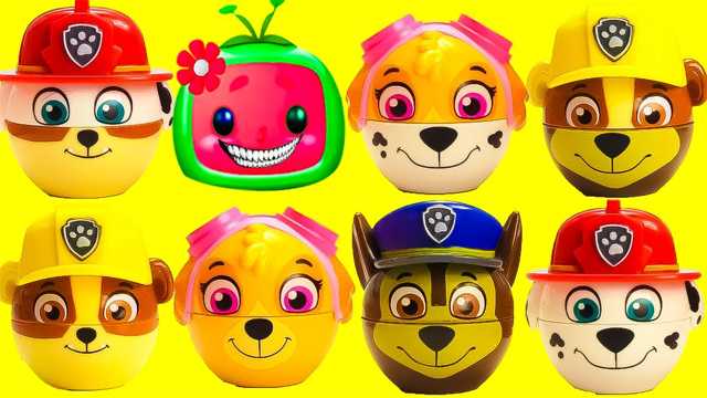 Vídeo de juguetes: Paw Patrol Toys Rescue Pretend Play: historia divertida y vídeo de apertura de huevos sorpresa de arcoíris para niños