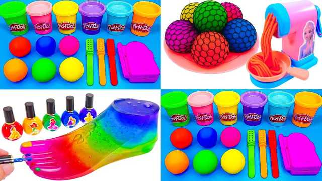 Vídeo de juguetes: Moldes de plastilina para aprender los colores con bolas de chicle para niños