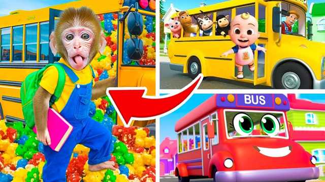 Monkey's School - การผจญภัยบนรถบัส | ช่วงเวลาแห่งความสุขของเด็กๆ🤣