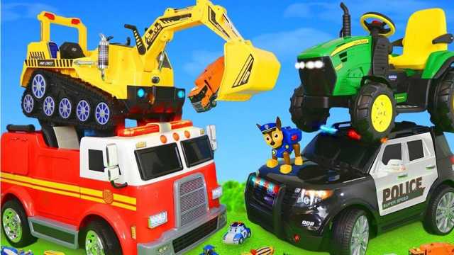เรื่องราวทีมกู้ภัย Paw Patrol พร้อมของเล่นรถก่อสร้างและเกมแกล้งกู้ภัยเครนเพื่อความสนุกสนาน