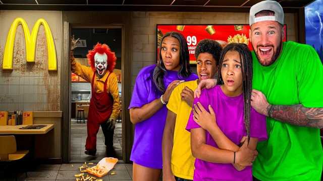 Kids Video: Mysterious clown encounter with kids at McDonald's
