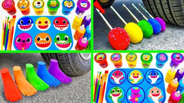 Vídeo de juguetes: Aprende los colores con divertidos coches de juguete y Baby Shark