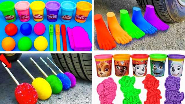 วิดีโอของเล่น: เรียนรู้สีด้วยรถของเล่นแสนสนุกและดินน้ำมัน