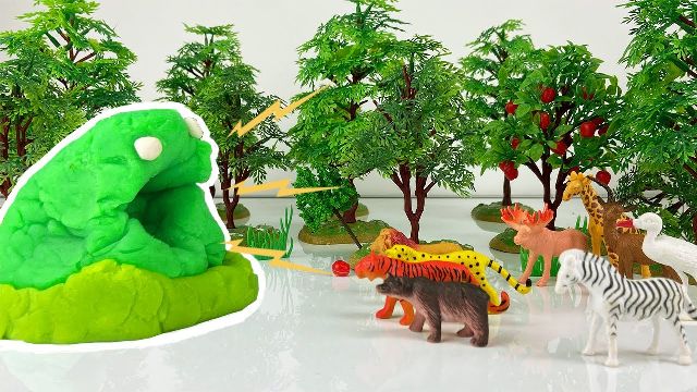 Toy video: Play Doh Monster Eat Animals Pretend Play Story for Kids Video | Funny Play doh Stop Motion Animation